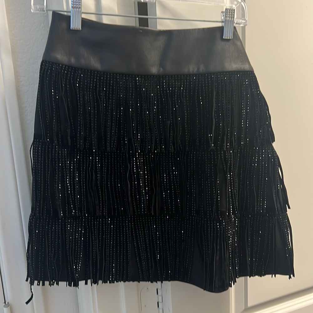 DKNY sparkle fringe skirt